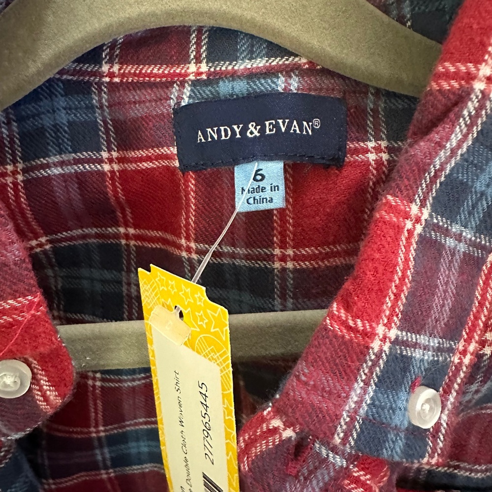 Kids long sleeve plaid shirt